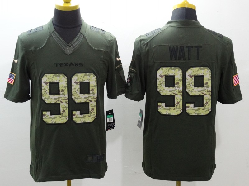 Men's Houston Texans J.J. Watt #99 Army Green Jersey